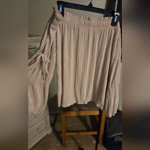 LC Lauren Conrad Pleated Off-shoulder Blouse